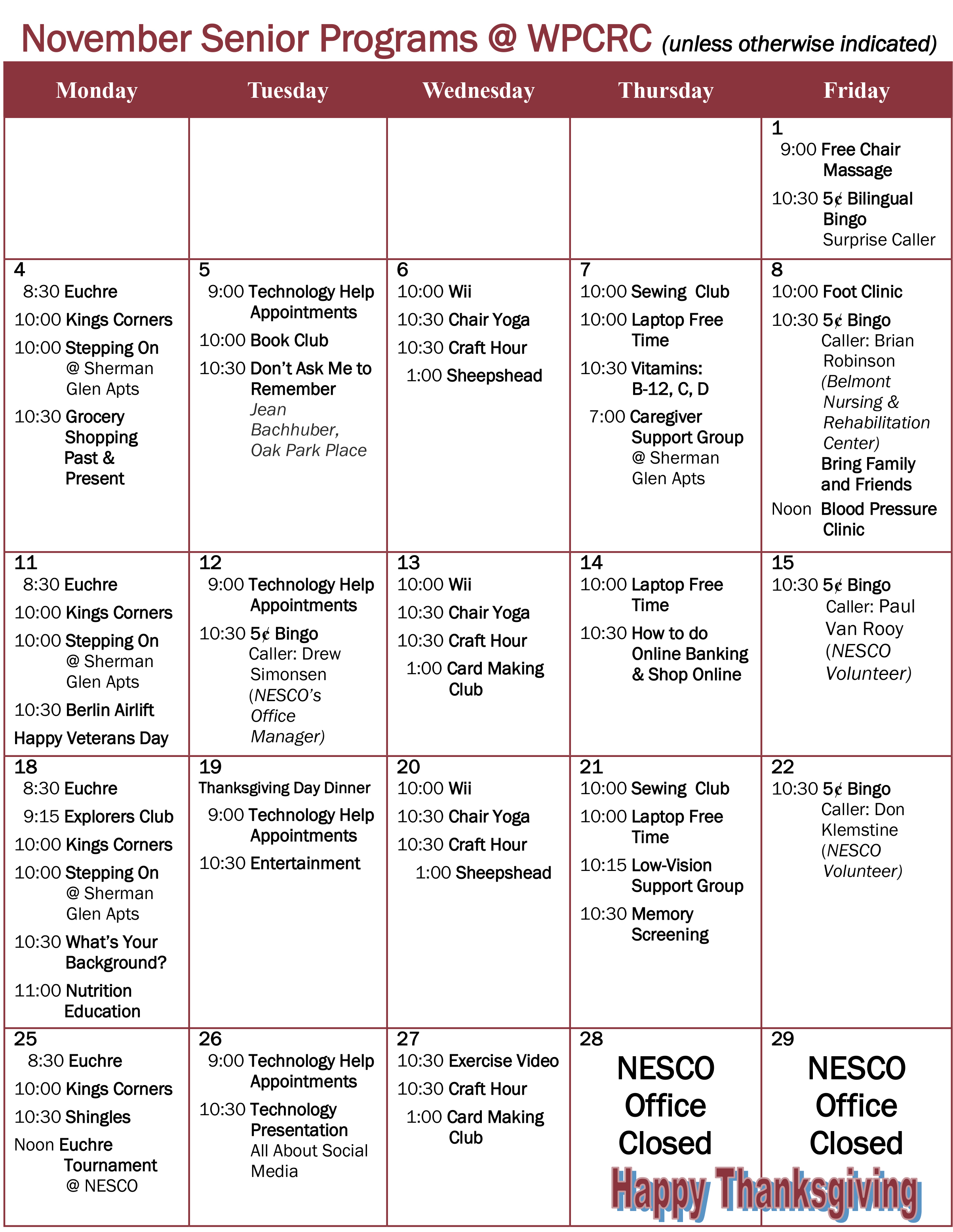 Nov Programs